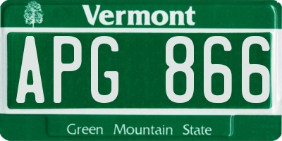 VT license plate APG866