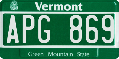 VT license plate APG869