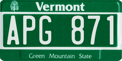 VT license plate APG871