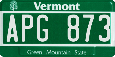 VT license plate APG873