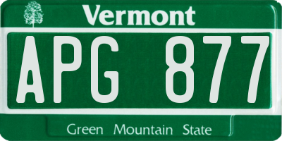 VT license plate APG877