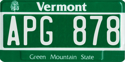 VT license plate APG878