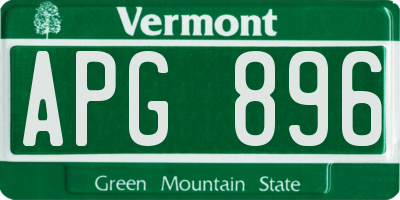 VT license plate APG896
