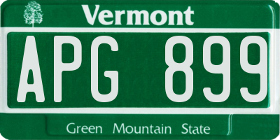 VT license plate APG899