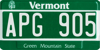 VT license plate APG905