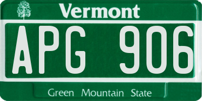 VT license plate APG906