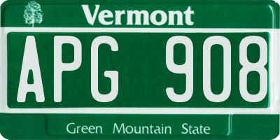 VT license plate APG908