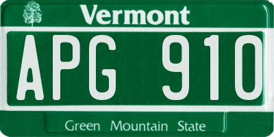 VT license plate APG910