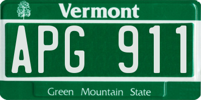 VT license plate APG911