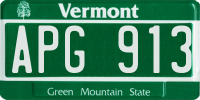 VT license plate APG913
