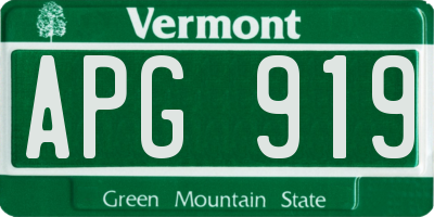 VT license plate APG919
