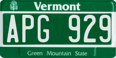 VT license plate APG929
