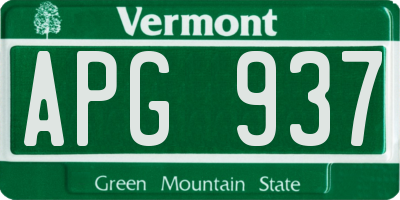 VT license plate APG937