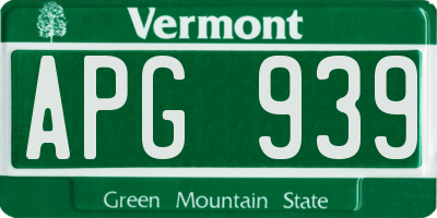 VT license plate APG939