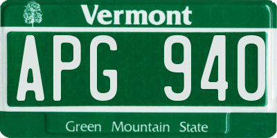 VT license plate APG940