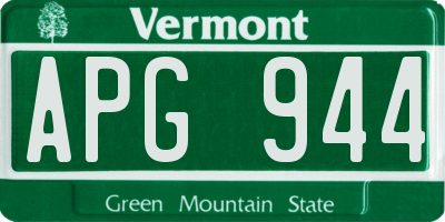 VT license plate APG944