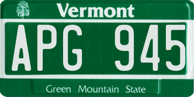 VT license plate APG945