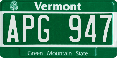 VT license plate APG947