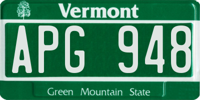 VT license plate APG948