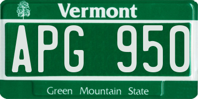 VT license plate APG950