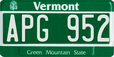 VT license plate APG952
