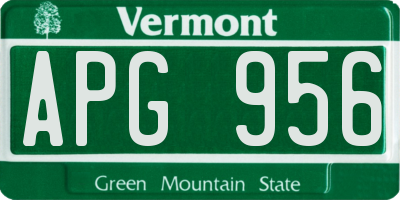 VT license plate APG956