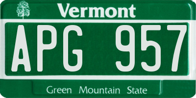 VT license plate APG957