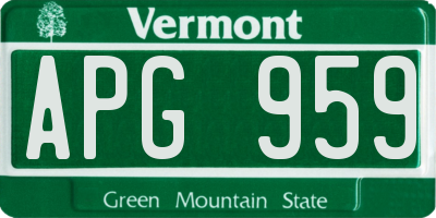 VT license plate APG959