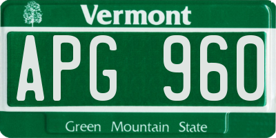 VT license plate APG960