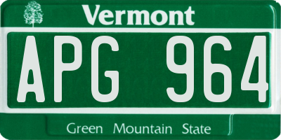 VT license plate APG964