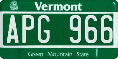 VT license plate APG966