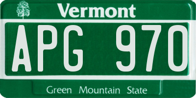 VT license plate APG970
