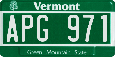 VT license plate APG971