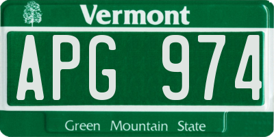 VT license plate APG974