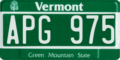 VT license plate APG975