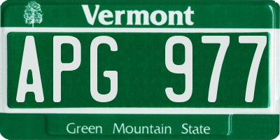 VT license plate APG977