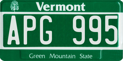 VT license plate APG995