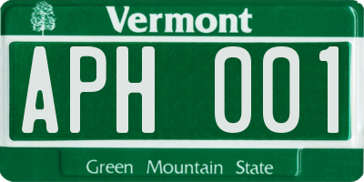 VT license plate APH001