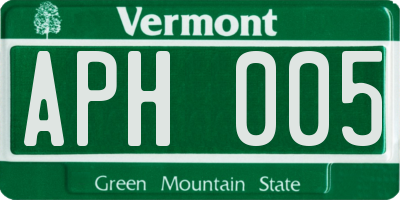 VT license plate APH005