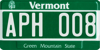 VT license plate APH008