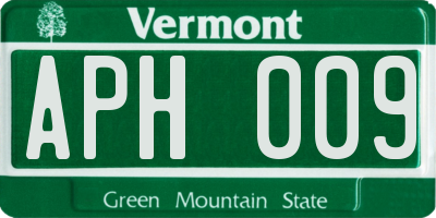 VT license plate APH009