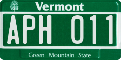 VT license plate APH011