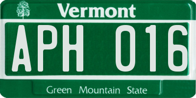 VT license plate APH016