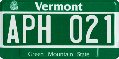 VT license plate APH021