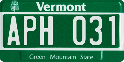 VT license plate APH031