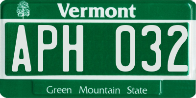 VT license plate APH032