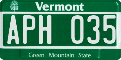 VT license plate APH035