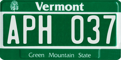 VT license plate APH037