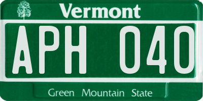 VT license plate APH040