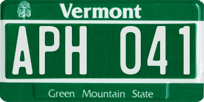 VT license plate APH041